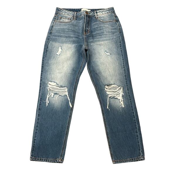 NWT Bohme Women's Mom Distressed Jeans Medium Wash Size 29 - Picture 2 of 8
